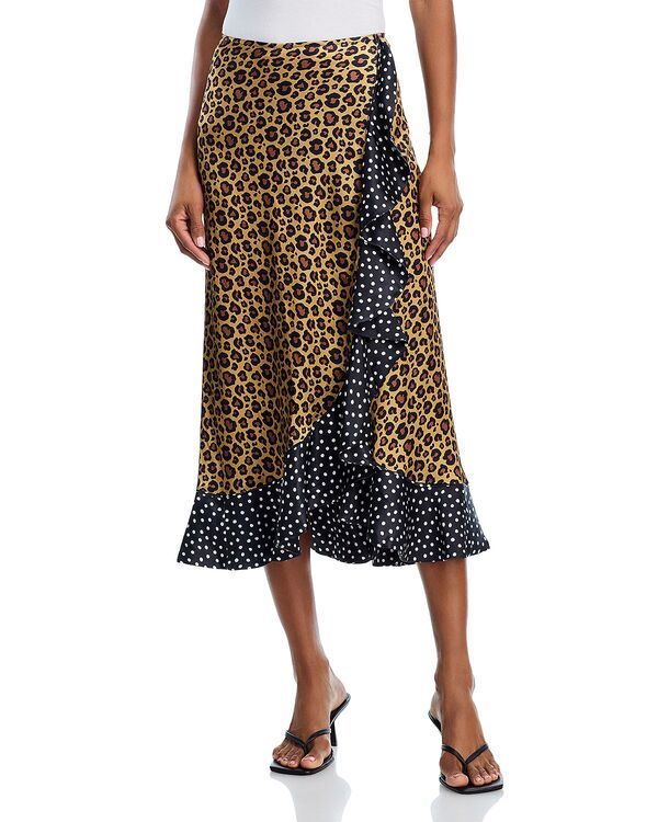 アクア レディース ボトムスカート ミディ AQUA Leopardoesnt Change Itspots Midi Skirt Exclusive Black ブラック