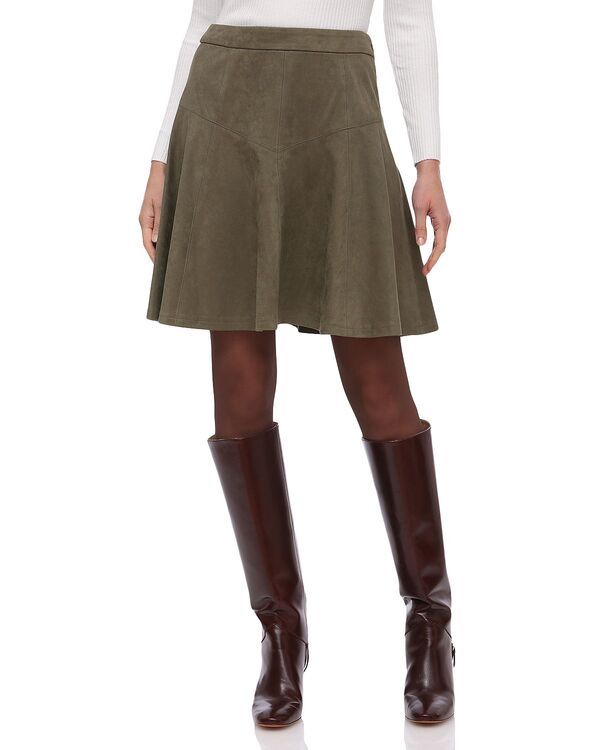 バガテル レディース ボトムスカート スエード Bagatelle Faux Suede Flared Skirt Olive オリーブ