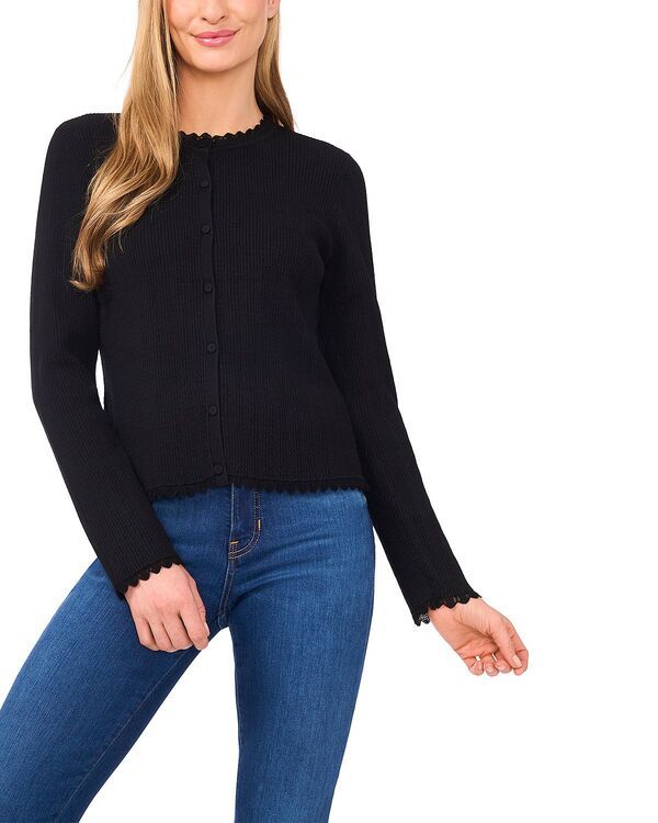 セセ レディース アウター ニット・セーター CeCe Button Front Sweaterich Black ブラック