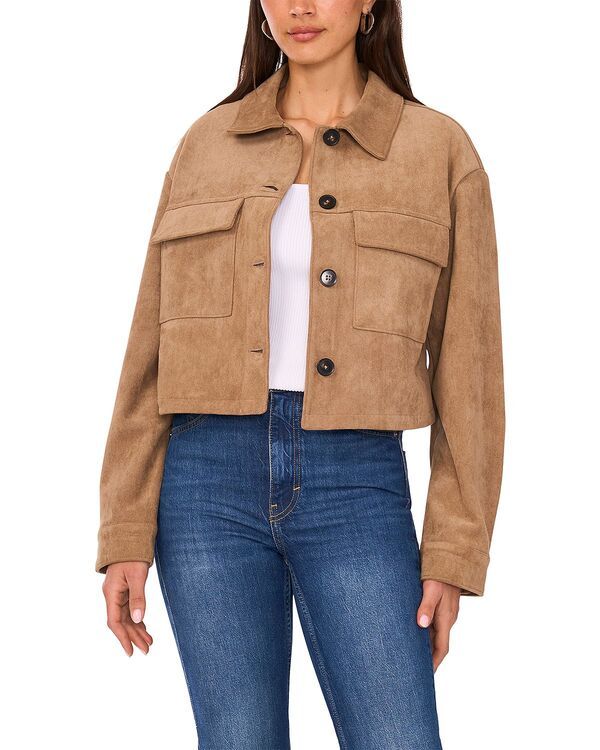 ヴィンスカムート レディース アウター ジャケット・ブルゾン スエード VINCE CAMUTO Faux Suede Jacket Rich Taupe トープ