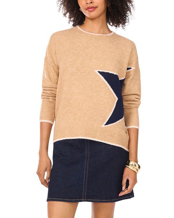ヴィンスカムート レディース アウター ニット・セーター クルーネック VINCE CAMUTO Star Long Sleeve Crewneck Sweater Latte Heather ヘザー