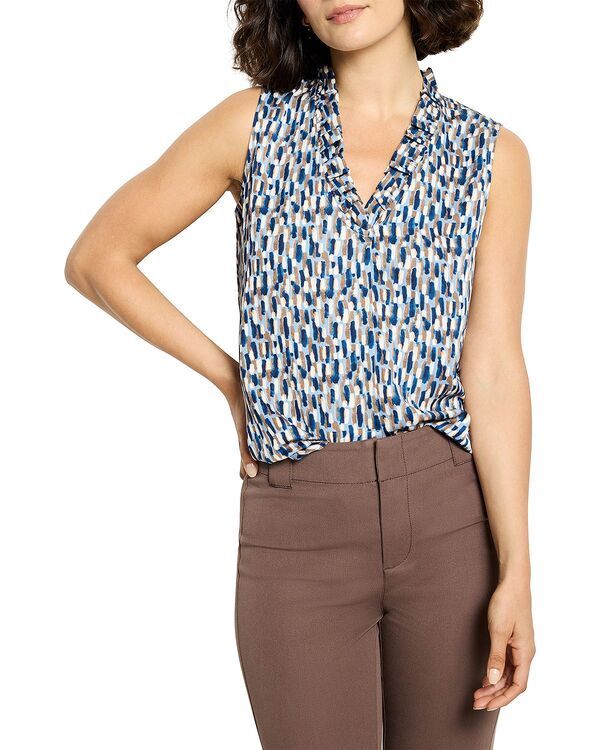 ニックプラスゾーイ レディース トップス シャツ フリル NICZOE Brushstrokes Ruffle Neck Top Neutral Multi マルチカラー