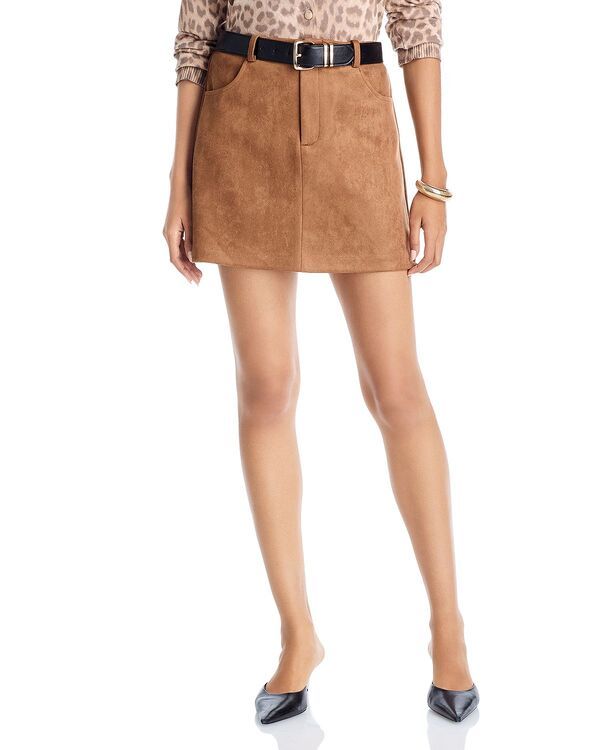 アクア レディース ボトムスカート ミニ スエード AQUA Faux Suede Mini Skirt Exclusive Brown ブラウン