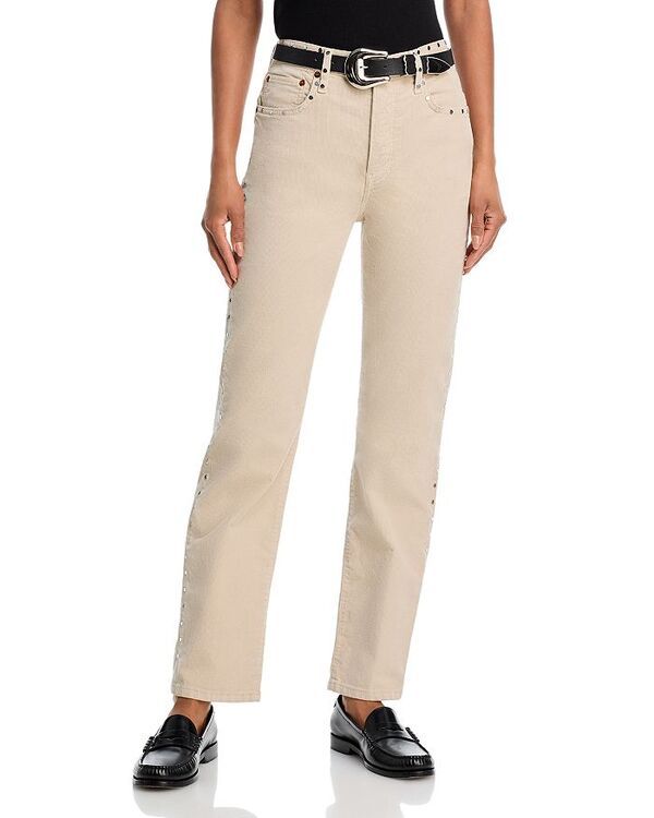 リダン レディース ボトムス デニムパンツ ヴィンテージーンズ REDONE 70studded Stovepipe High Rise Jeans in Vintage Pearl Stud Vintage Pearl Stud パール