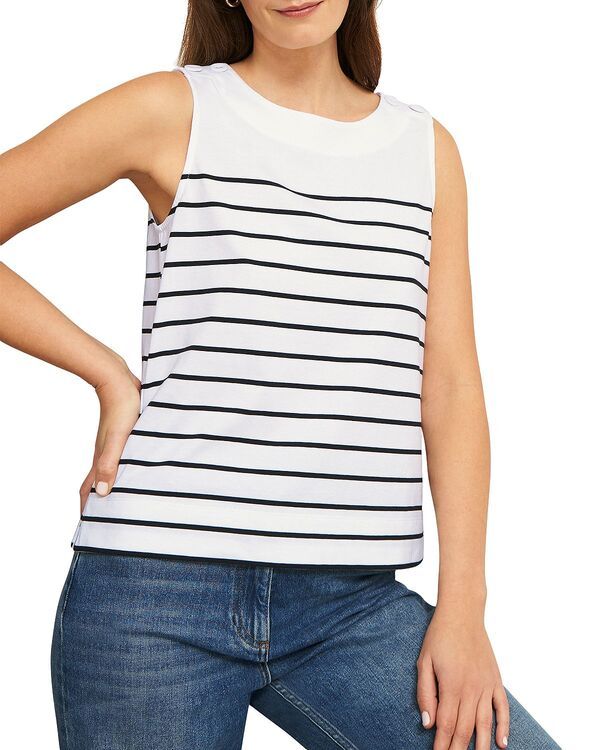 ホッブスロンドン レディース トップス シャツ HOBBS LONDON Maddy Striped Top White Navy ホワイト