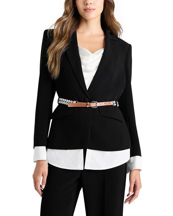 サンク セプト レディース アウター ジャケット・ブルゾン Cinq Sept Vittoria Belted Jacket Blackwhite ホワイト 59,880円