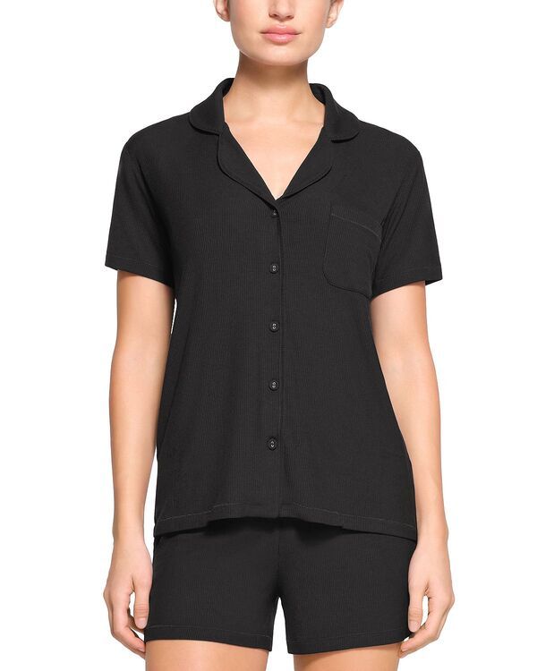 スキムズ レディース アウター パーカー・スウェット SKIMSoft Lounge Short Sleeve Pajama Set Onyx