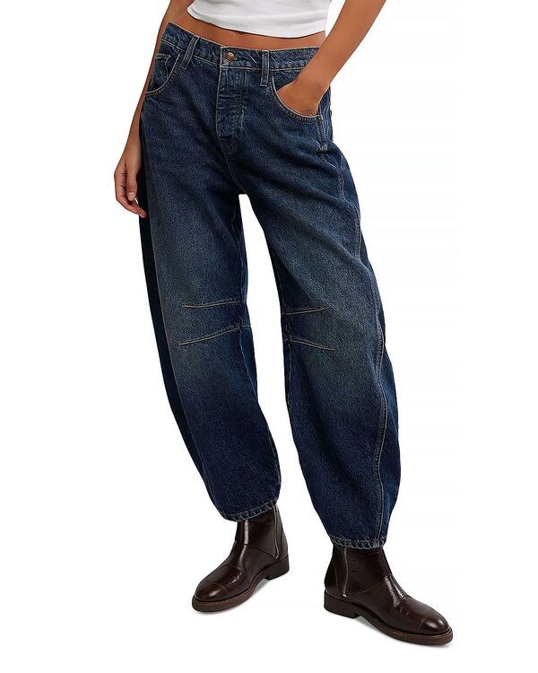 フリーピープル レディース ボトムス デニムパンツ ジーンズ Free People We The Free Good Luck Mid Rise Barrel Jeans in Deep Endeep End