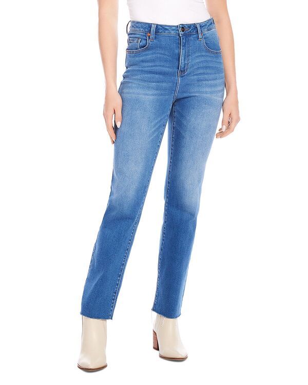 カレンケーン レディース ボトムス デニムパンツ ジーンズ Karen Kane High Rise Raw Hem Straight Jeans in Denim デニム