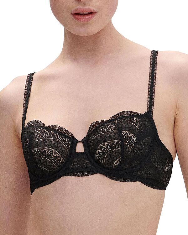 シモーヌペレール レディース アンダーウェア ブラジャー レース Simone Perele Karma Lace Demi Bra Black ブラック