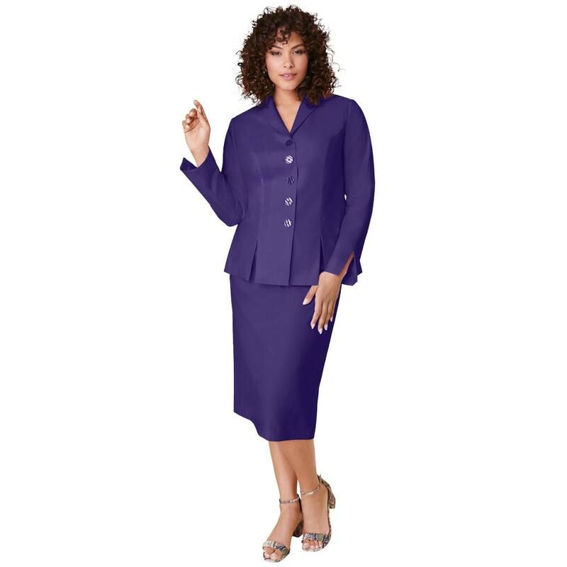 ロアマンズ レディース トップス ワンピース プラスサイズ スカート ジャケット Roamans Womens Plusize Long Sleeve ShawlCollar Jacket Sheath Skirt Set 2Piece Suit Midnig