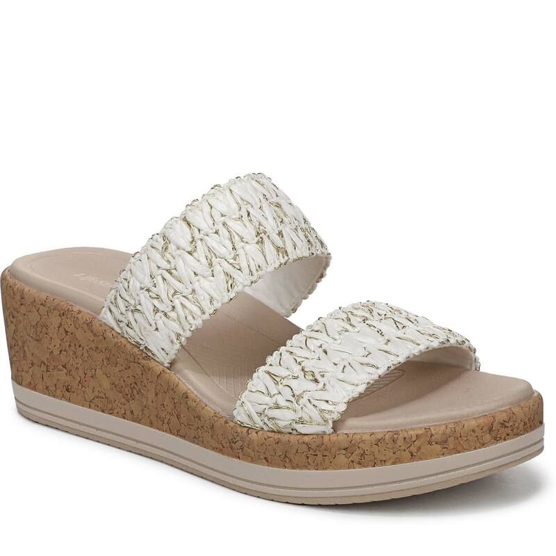 ライフストライド レディース シューズ サンダル LifeStride Resort Womens Wedge Sandals White Gold ホワイト