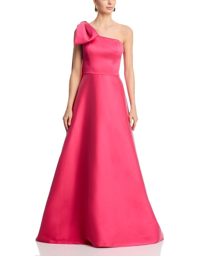 テリジョンバイリッキーフリーマン レディース トップス ワンピース Teri Jon by Rickie Freeman Mikado Bow One Shoulder Gown Coral コーラル