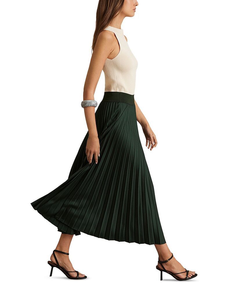 レイス レディース ボトムスカート プリーツ REISSeren Pleated Skirt Dark Green グリーン