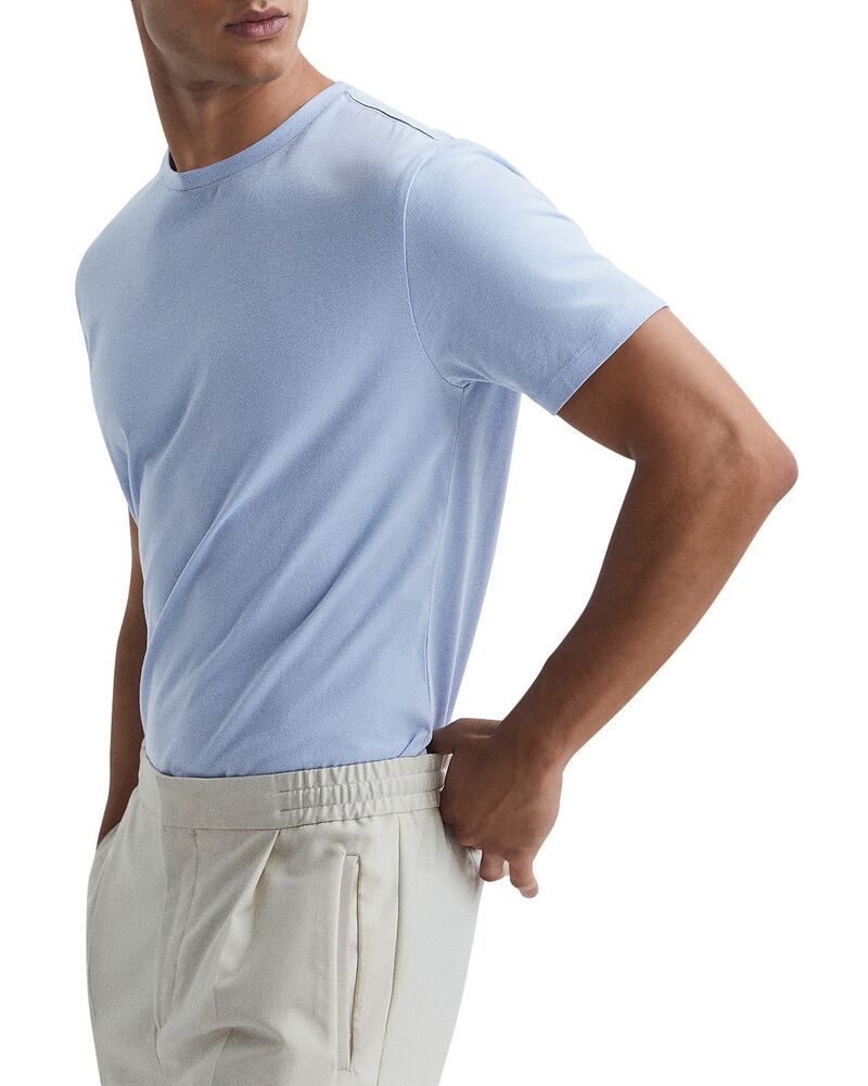 レイス メンズ トップス Tシャツ クルーネック REISS Bless Crewneck Tee Soft Blue ブルー