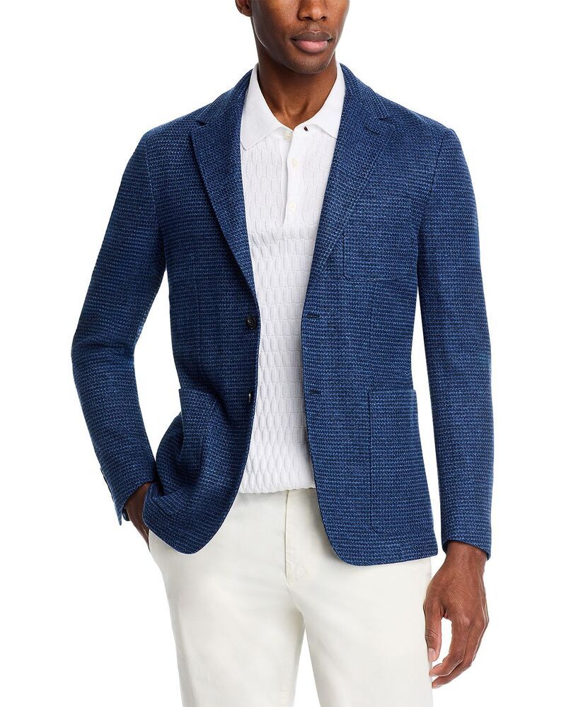 カナーリ メンズ アウター ジャケット・ブルゾン コットン コート ジャージー リネン Canalinen Cotton Textured Jersey Unstructured Sport Coat Navy ネイビー