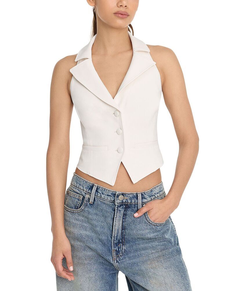 グッドアメリカン レディース アウター ベスト ホルター Good American Luxe Suiting Halter Vest Soft Shell