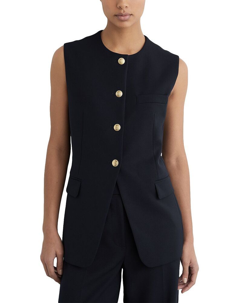 レイス レディース アウター ベスト REISS Gabi Longline Vest Navy ネイビー