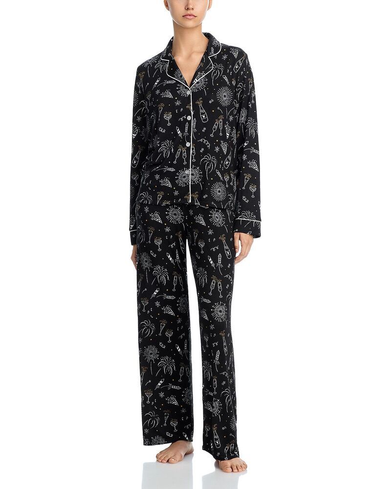 アクア レディース アウター パーカー・スウェット ジャージー AQUA Notched Collar Jersey Pajama Set Exclusive Black ブラック