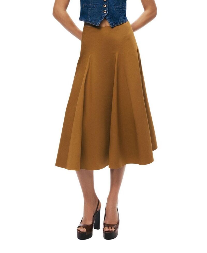ノクチューン レディース ボトムスカート ミディ NOCTURNE Flared Midi Skirt Camel キャメル
