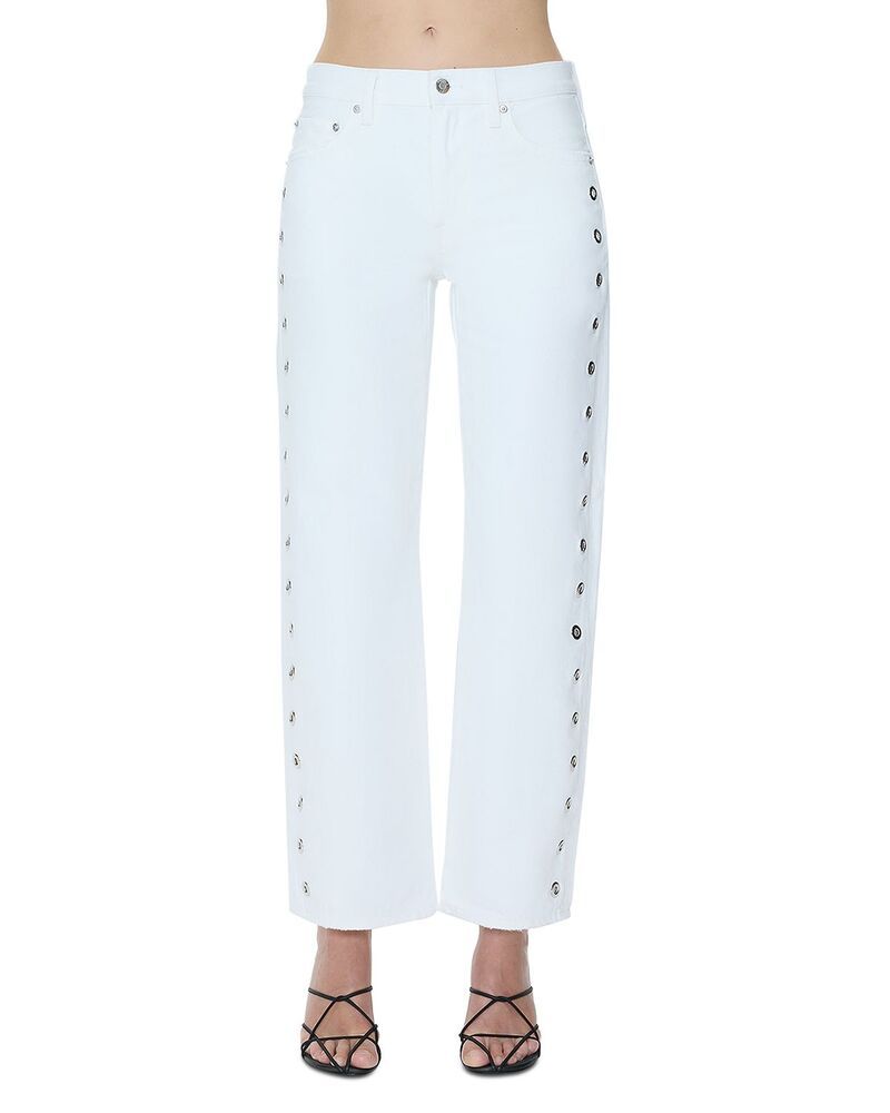 ピストーラ レディース ボトムス デニムパンツ ジーンズ Pistola Lexi Mid Rise Bowed Straight Jeans in Vivid White ホワイト