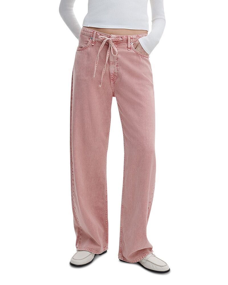 ラグアンドボーン レディース ボトムス デニムパンツ ジーンズ rag bone Phoebe Drawstring High Rise Wide Jeans in Raspberry