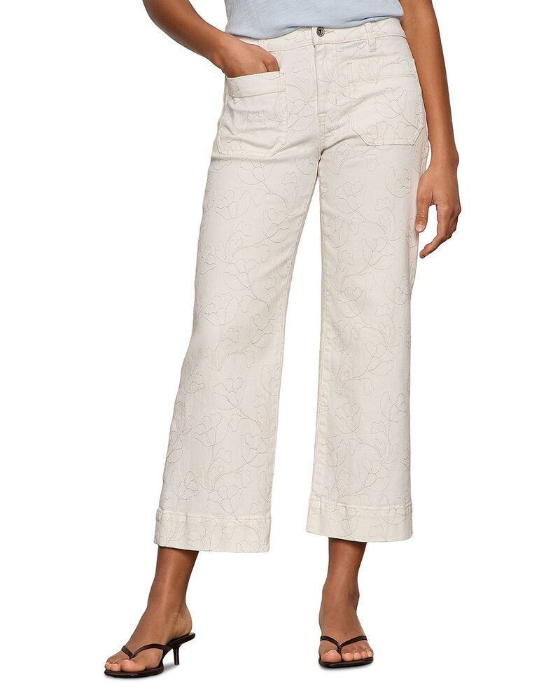 サンクチュアリー レディース ボトムス デニムパンツ ジーンズ Sanctuary The Marine High Rise Wide Crop Jeans in Chalk チョーク