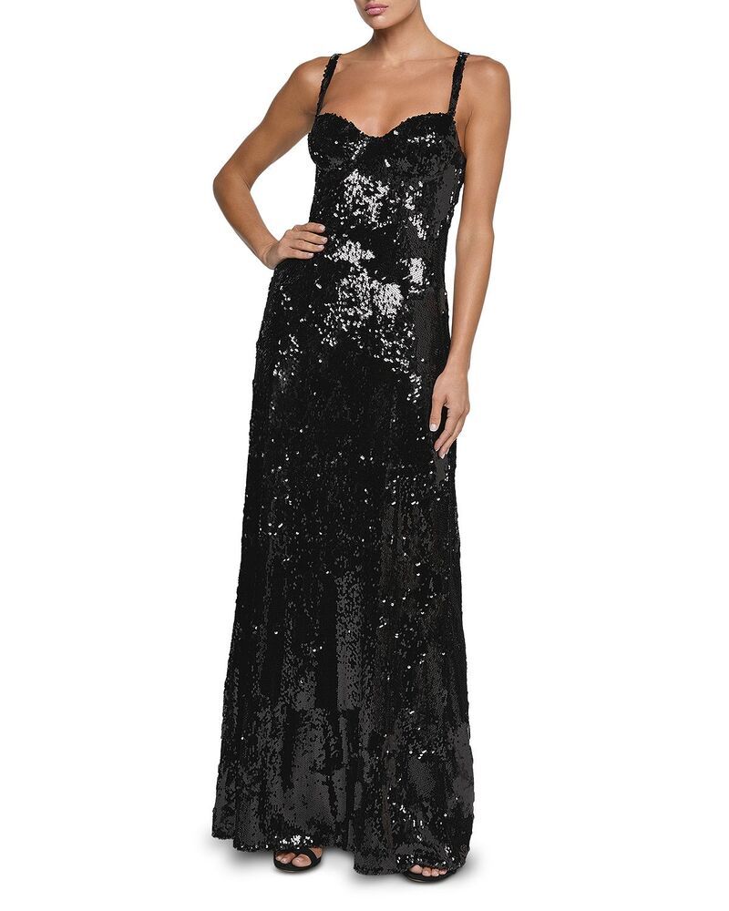 ラジャンス レディース トップス ワンピース マキシ LAGENCE Sayla Bias Cut Embellished Maxi Dress Jet Black ブラック