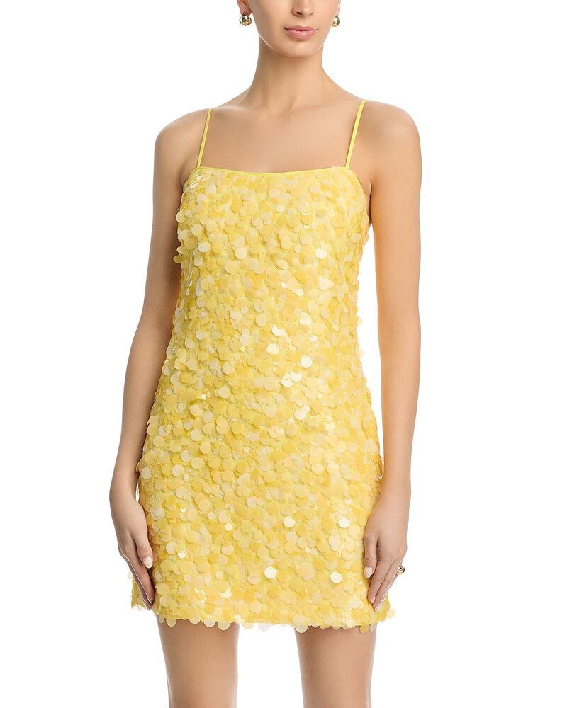 ミリー レディース トップス ワンピース ミニ スパンコール MILLY Colette Sequin Mini Dress Yellow イエロー