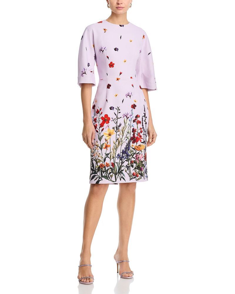 テリジョンバイリッキーフリーマン レディース トップス ワンピース クレープ フラワー柄 フラワー Teri Jon by Rickie Freeman Crepe Floral Dress Lilac Multi ライラック