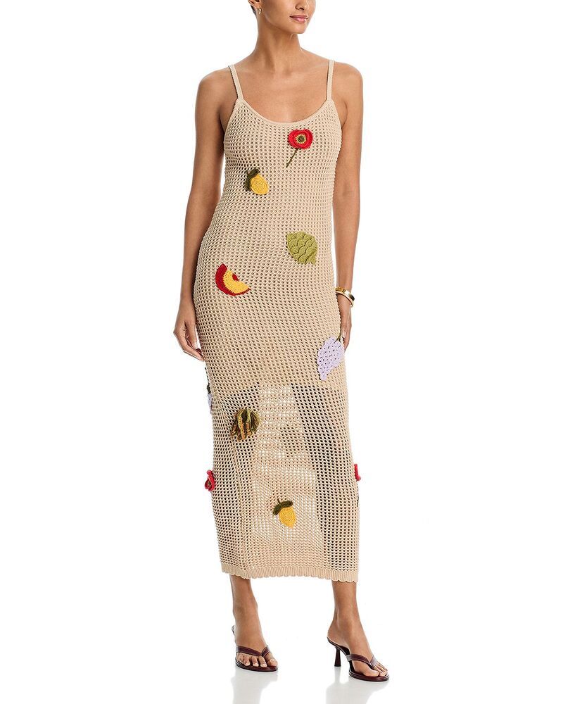 アクア レディース トップス ワンピース ノースリーブ AQUA Sleeveless Crochet Dress Exclusive Natural アクア