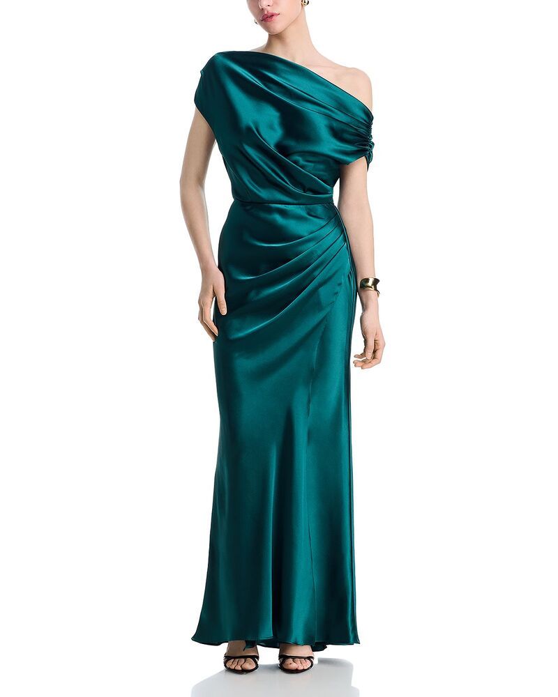 アクア レディース トップス ワンピース サテン AQUA Satin Off The Shoulder Dress Exclusive Hunter