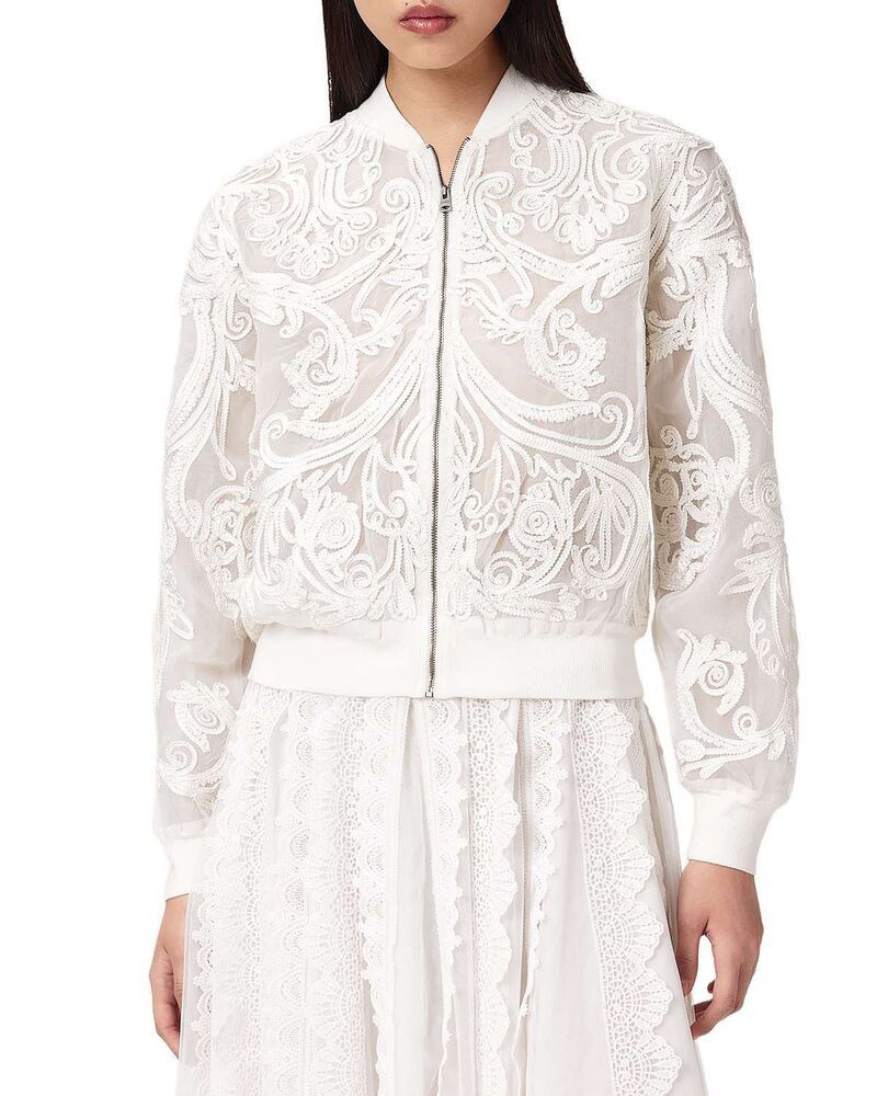 オールセインツ レディース アウター ジャケット・ブルゾン ALLSAINTS Jadembellished Bomber Jacket White ホワイト