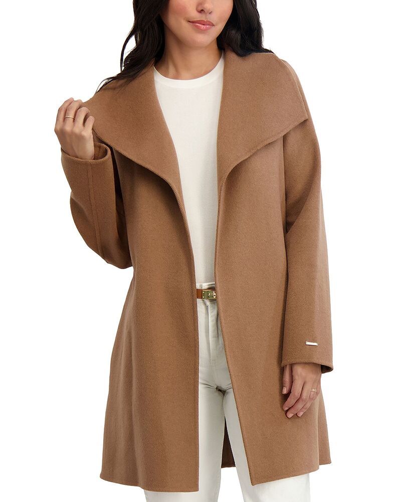 タハリ レディース アウター コート Tahari Ella Belted Wrap Coat Camel キャメル