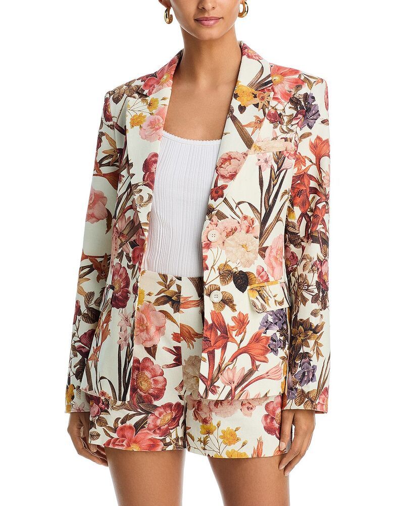 アクア レディース アウター ジャケット・ブルゾン フラワー柄 ブレザー フラワー AQUA Floral Blazer Exclusive White Mutli ホワイト