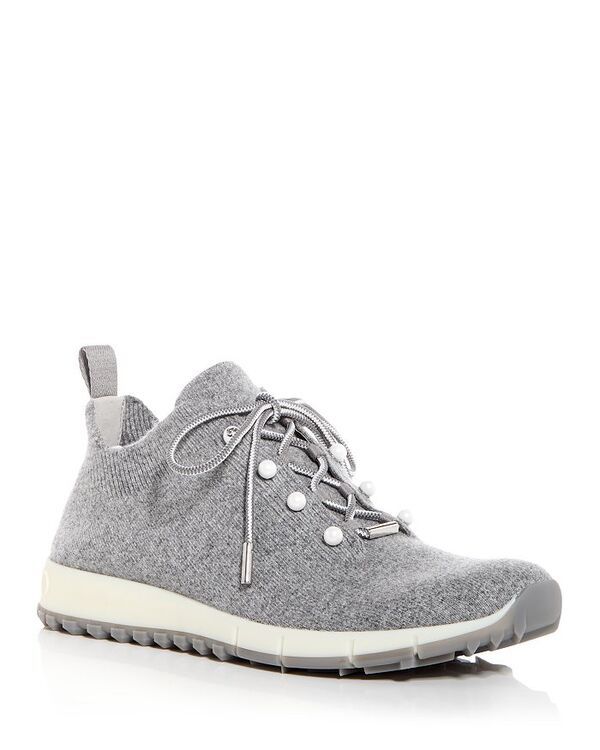 ジミーチュー レディース シューズ スニーカー ニット Jimmy Choo Womens Veles Embellished Knit Low Top Sneakers Ash Mix アッシュ
