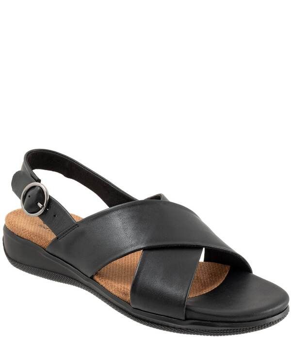 ソフトウォーク レディース シューズ サンダル レザー Softwalk Tillman Sling 20 Leather Sandals Black ブラック