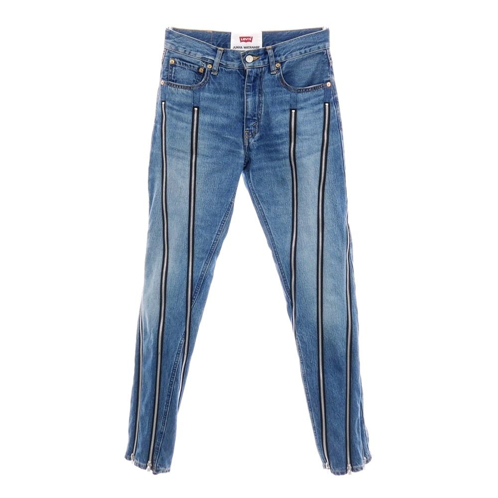 【中古】ジュンヤワタナベ JUNYA WATANABE × Levi's 2025年秋冬 コットン ジップデザイン デニムパンツ ジーンズ ブルー【サイズS】【レディース】