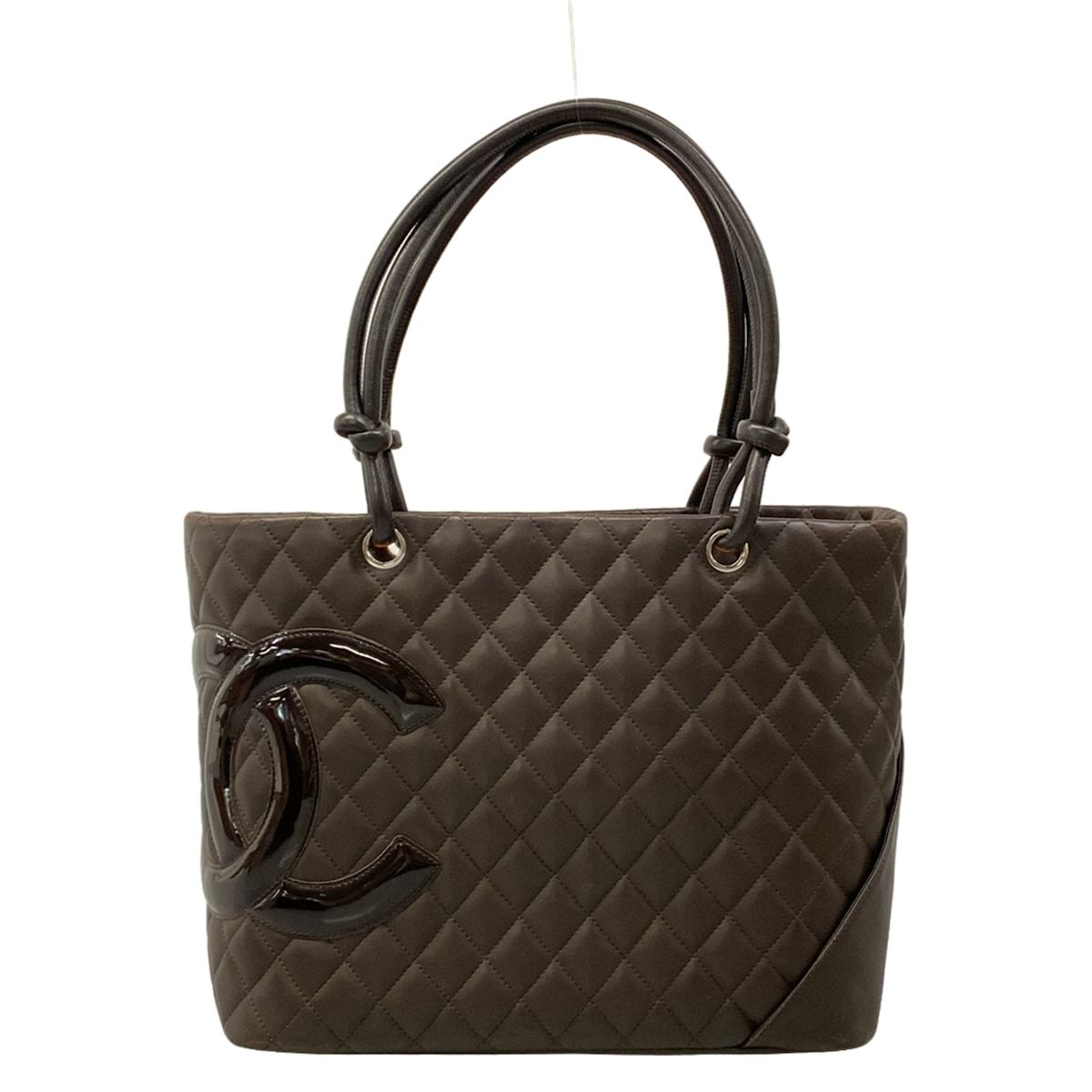 CHANEL(シャネル) トートバッグ カンボンラインラージトート A25169 ダークブラウン レザー、ラムスキン