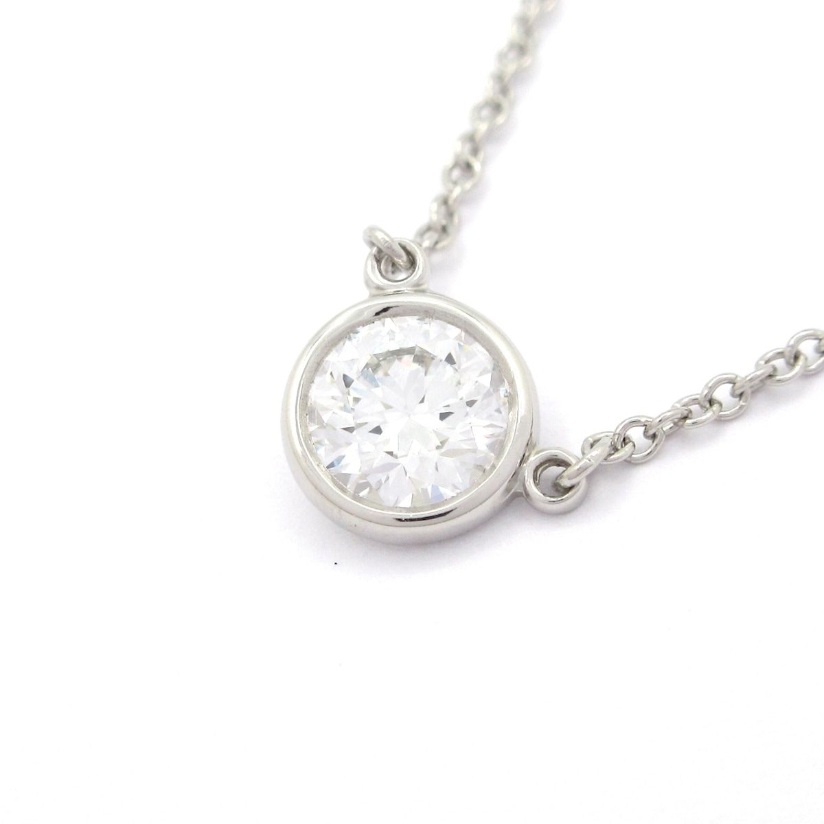 TIFFANY&Co.(ティファニー) ネックレス美品 バイザヤード Pt950×ダイヤモンド 1Pダイヤ/ダイヤ約0.50カラット