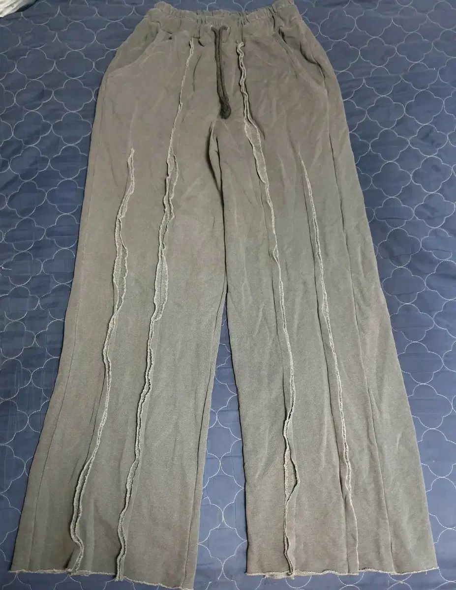 (廃盤実物) ゲートレス ウォッシュ カットオフライン ワイド スウェットパンツ チャコール (F)