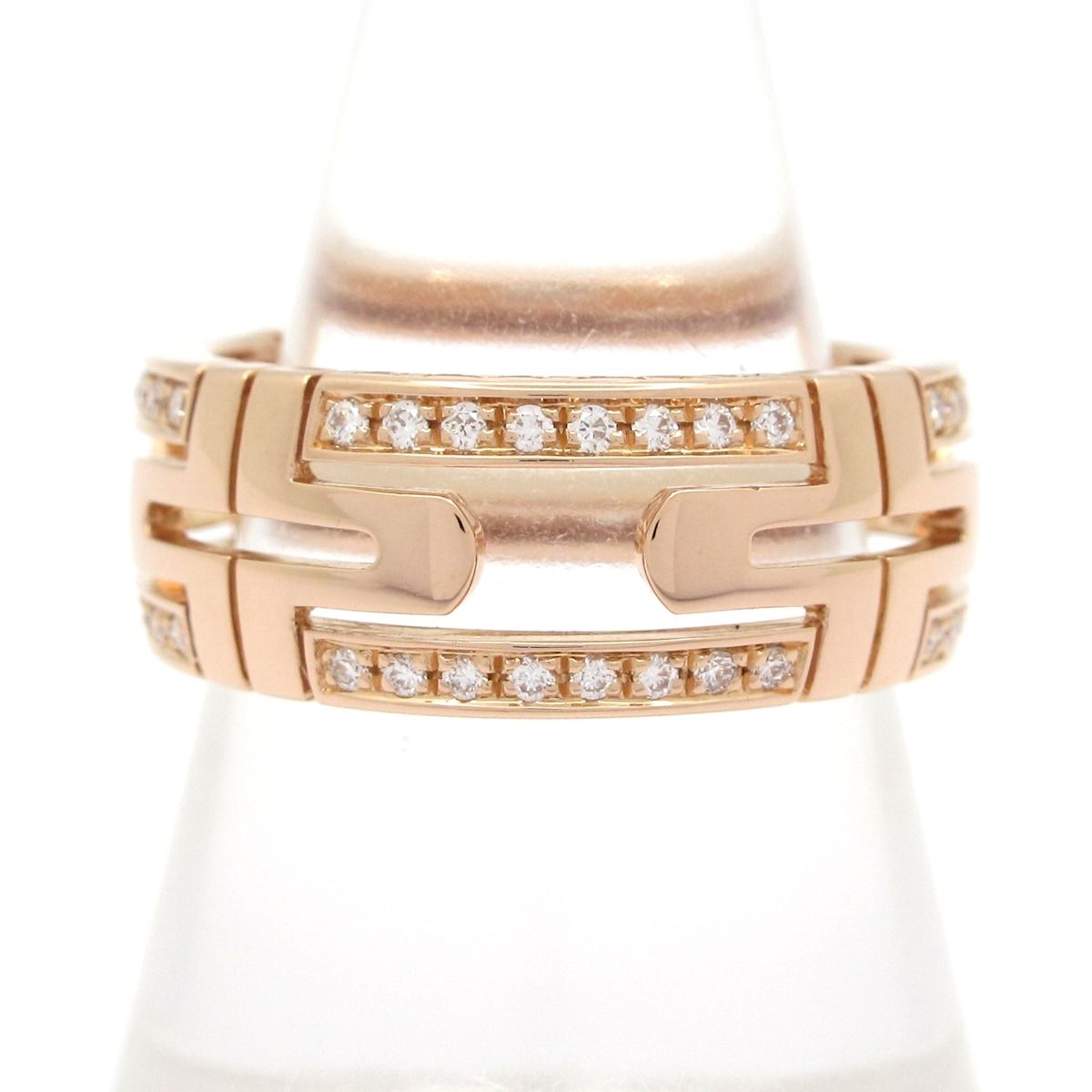 BVLGARI(ブルガリ) リング美品 オープンパレンテシ K18PG×ダイヤモンド