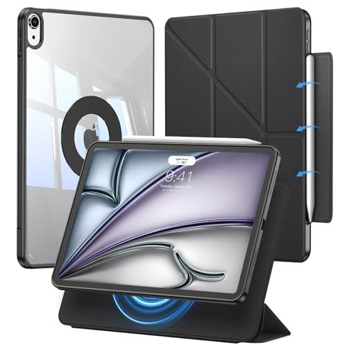iPad Air 11インチ ケース Air M4/M3/M2 ケース（2026/2025/2024互換）iPad Air スタンド カバー Air 第5/4世代（2022/2020）対応 ペン収納 取り外し可能 マグネットスタンド 縦/横向 81fe5780