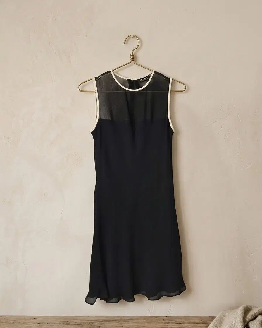 MINE マイン シースルー バイカラー スリーブレス ONE PIECE (55サイズ)