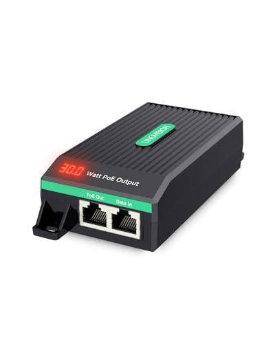 LINOVISION ギガビット 30W PoE+ インジェクター、IEEE 802.3af/at対応、PoE IPカメラ/アクセスポイント/VoIPフォンなどに応用可能、リアルタイム表示用パネルを搭載、3年保証kk d9d2266e