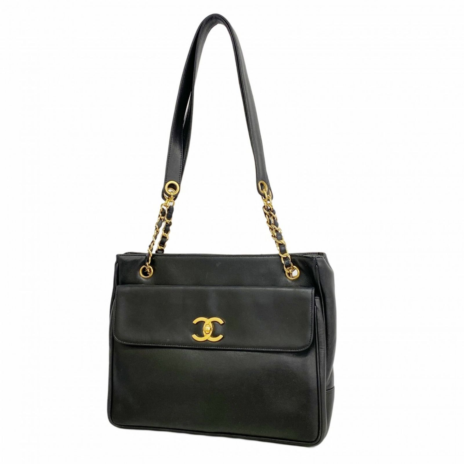 シャネル(Chanel) シャネル トートバッグ・チェーントート ラムスキン ブラック レディース