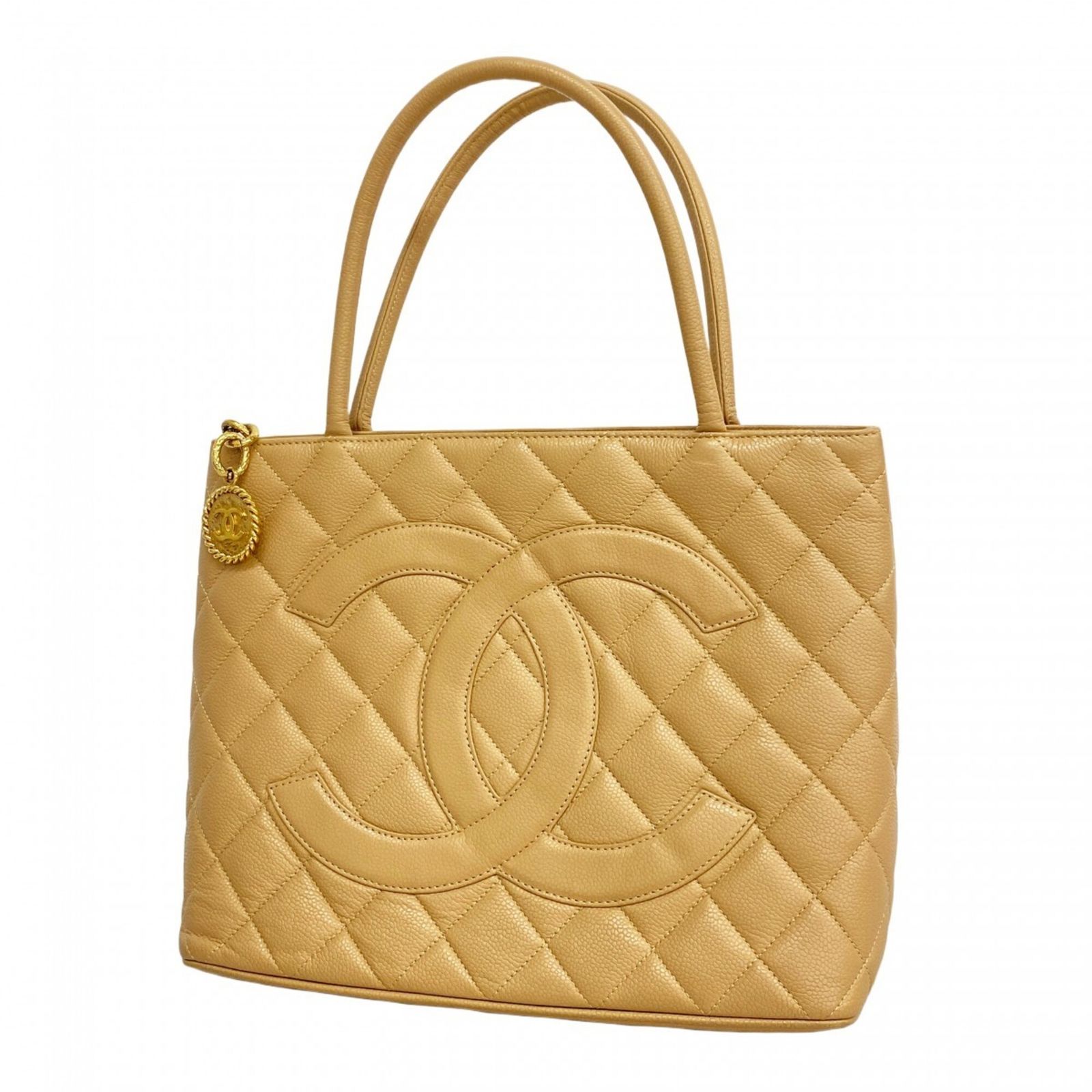 シャネル(Chanel) シャネル トートバッグ 復刻トート キャビアスキン ベージュ レディース