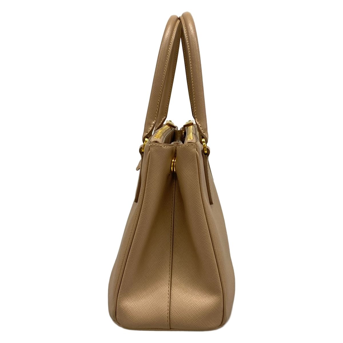 PRADA(プラダ) ハンドバッグ ガレリア ベージュ×ゴールド レザー PRADA(プラダ) ハンドバッグ ガレリア ベージュ×ゴールド レザー