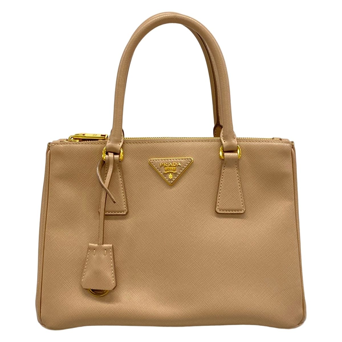 PRADA(プラダ) ハンドバッグ ガレリア ベージュ×ゴールド レザー