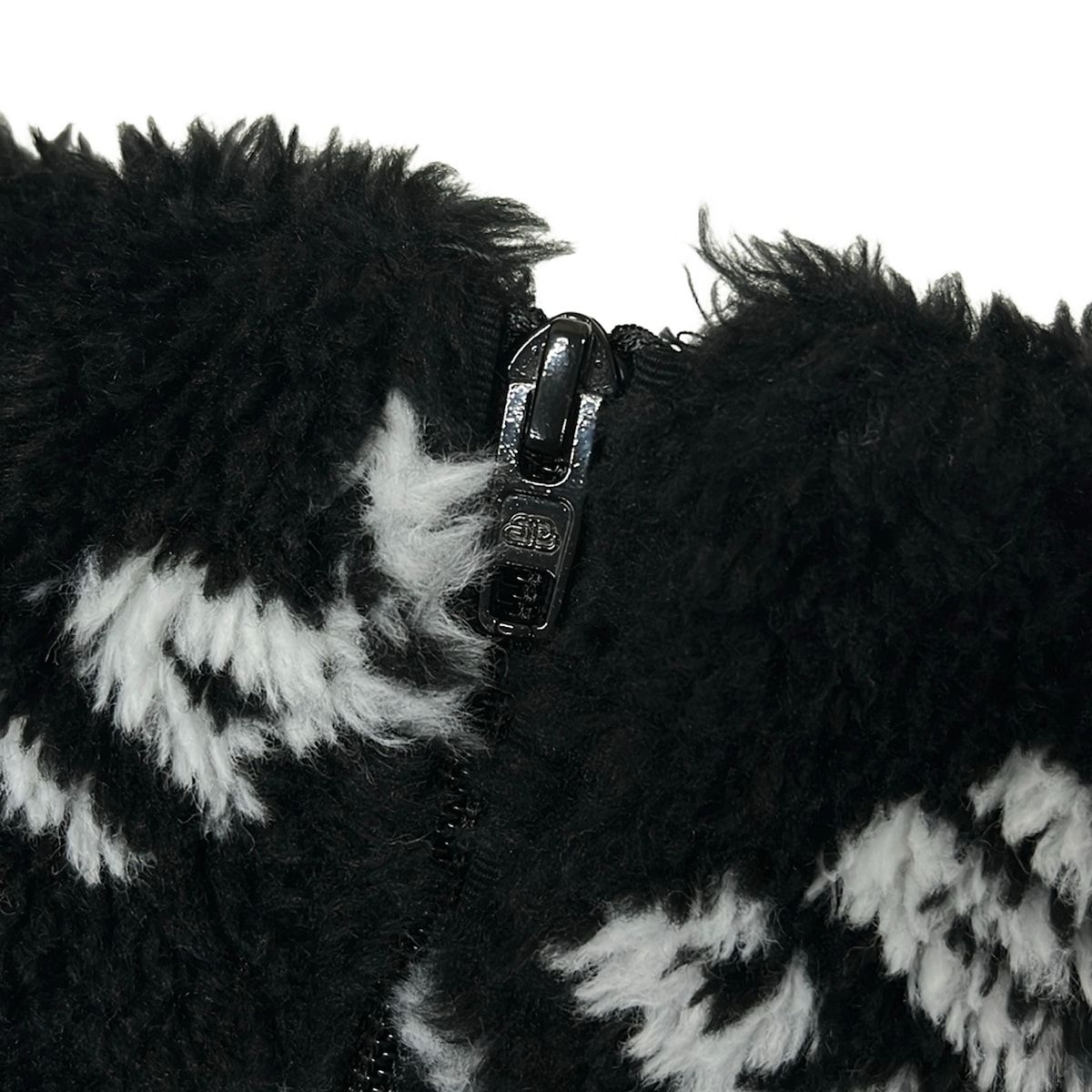 BALENCIAGA(バレンシアガ) ブルゾン サイズ34 ユニセックス - 595049 黒×白 長袖/ボア/秋/冬